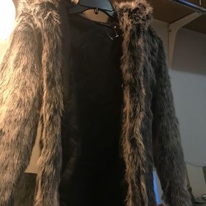 Faux fur jacket with ears